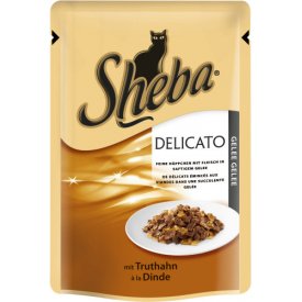 Sheba Katzenfutter Delicato Saftige Streifen mit Truthahn in Gelee