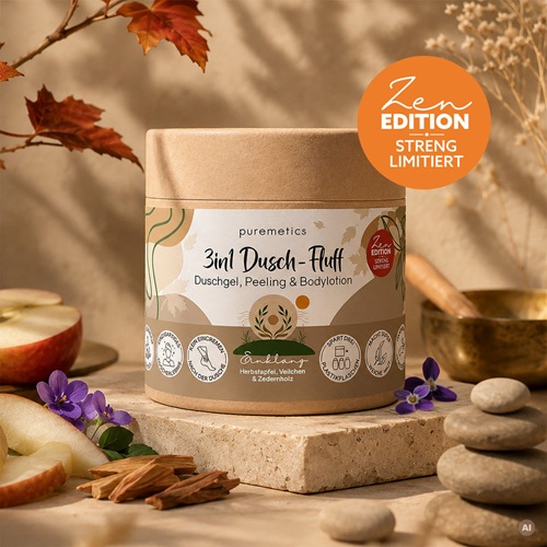 Puremetics Seifen  3in1 Dusch-Fluff Einklang Herbstapfel, Veilchen, Zedernholz Puremetics Seifen  3in1 Dusch-Fluff Einklang Herbstapfel, Veilchen, Zedernholz