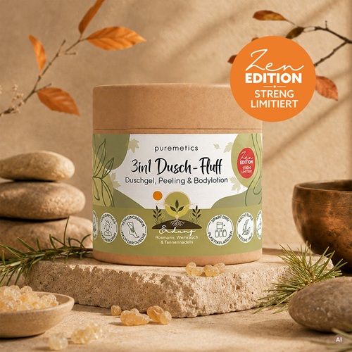 Puremetics Seifen  3in1 Dusch-Fluff Erdung Rosmarin, Weihrauch, Tannennadeln Puremetics Seifen  3in1 Dusch-Fluff Erdung Rosmarin, Weihrauch, Tannennadeln
