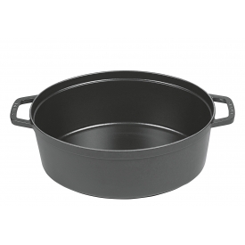 Staub Cocotte Schmortopf oval new Classic Gusseisen 6,7 l 33cm schwarz