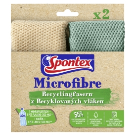 Spontex Microfibre Mikrofasertuch Recyclingfasern 2 Stück