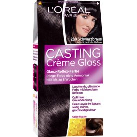 L'Oreal Paris Dauerhafte Haarfabe Glanz-Reflex-Farbe Casting Creme Gloss Schwarzbraun 200