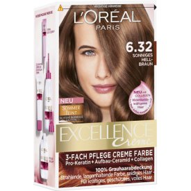 LOreal Paris Creme Haarfarbe Excellence sonniges Hellbraun 6.32