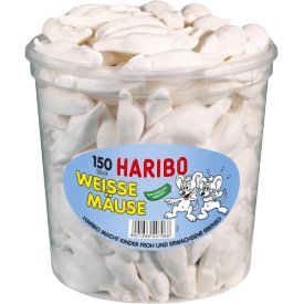 Haribo Weiße Mäuse, Schaumzucker, 150 Stück