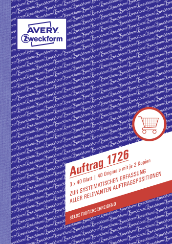 Avery Zweckform Auftragsbuch 1726 A5 3x40 Blatt