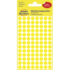 Avery Zweckform Etiketten 3013 Markierungspunkt Ø8mm gelb 416 Stück