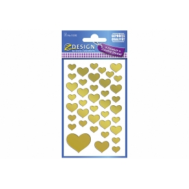 Avery Zweckform Sticker 53282 Gold-Herzen Glanzfolie 2 Bogen