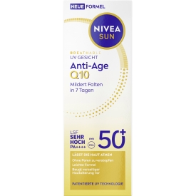 NIVEA SUN Sonnenfluid Gesicht Anti Age Q10, LSF 50+
