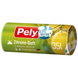 Pely Klimaneutral Müllbeutel 35 l mit Zugband & Zitronen-Duft