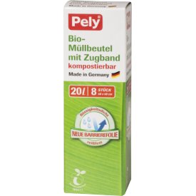 Pely 20 l Öko-Müllbeutel kompostierbar mit Zugband