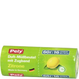 Pely Müllbeutel mit Zugband Zitrone 60 l