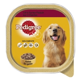 Pedigree Hundefutter mit 5 Sorten Fleisch in Gelee