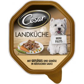 Cesar Hundefutter Mini Filets in Sauce mit Geflügel und Gemüse