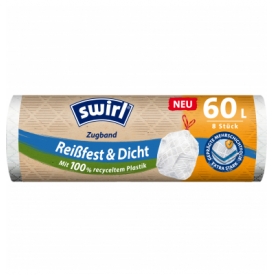 Swirl Müllbeutel Zugband Reißfest & Dicht 60l
