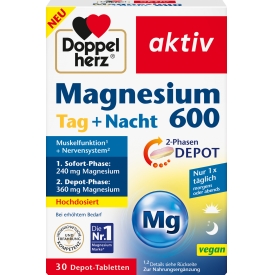 Doppelherz Magnesium 600 Tag + Nacht Depot-Tabletten 30 St