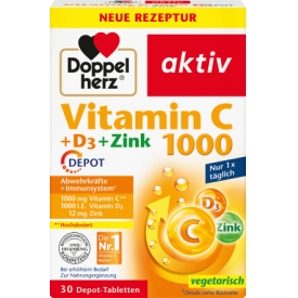 Doppelherz Vitamin C 1000 + D3 + Zink Depot Tabletten