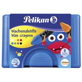 Pelikan Wachsmalstifte wasservermalbar blau rund 8er Box