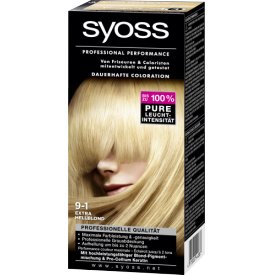 Syoss Dauerhafte Haarfabe Coloration Professional Performance 9-1 Extra Hellblond Stuf