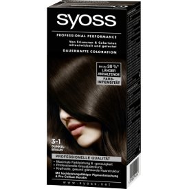 Schwarzkopf Syoss Dauerhafte Haarfabe Coloration Professional Performance  3-1 Dunkelbraun Stufe 3