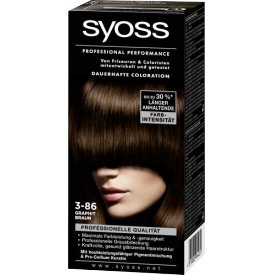 Schwarzkopf Syoss Dauerhafte Haarfabe Color Stylists Selection 3-86 Graphit Braun Stufe 3