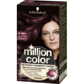 Million Color Dauerhafte Haarfarbe Intensiv-Pigment-Farbe Luxuriöses Mahagoni 4-89