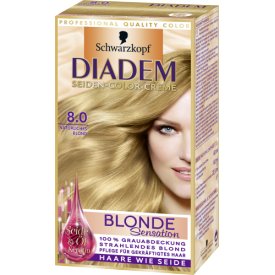 Diadem Dauerhafte Haarfarbe Seiden-Color Creme Blonde Sensation 8.0 Natürliches Blond