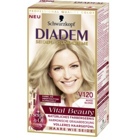 Schwarzkopf Diadem Dauerhafte Haarfarbe Seiden-Color-Creme V120 Beige Blond Schwarzkopf Diadem Dauerhafte Haarfarbe Seiden-Color-Creme V120 Beige Blond