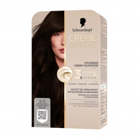 Schwarzkopf CREME SUPREME Haarfarbe 3-0 Natürliches Schwarz-Braun