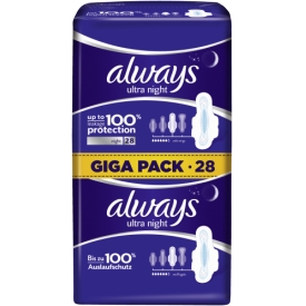 Always Ultra Night Binden Größe 3 Mit Flügeln