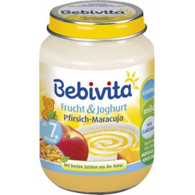 Bebivita Frucht   Joghurt Pfirsich MaracujaFrüchte Zubereitung mit Joghurt ab dem 7. Mon