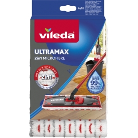 Vileda Ultramax Mop Ersatzbezug 2in1 Rot, Weiß