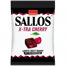 Sallos X-tra Cherry Lakritz Bonbons mit flüssiger Kirsch Füllung
