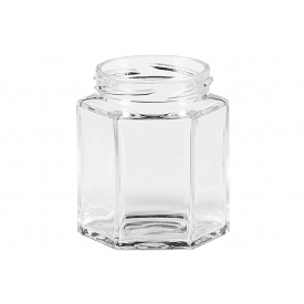 Dosen-zentrale Schraubdeckelglas 6-eckig 47 ml ohne Deckel 43mm TO