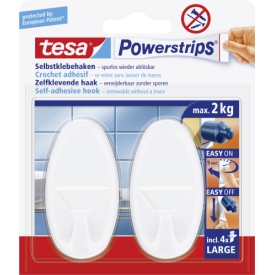 Tesa Haken Powerstrips Large weiß oval 2 Stück