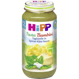 Hipp Bio Tagliatelle in Spinat Käse Sauce
