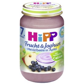 Hipp Bio Frucht und Joghurt Heidelbeere in Apfel