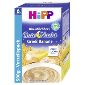 Hipp Bio Milchbrei Gute Nacht Grieß Banane