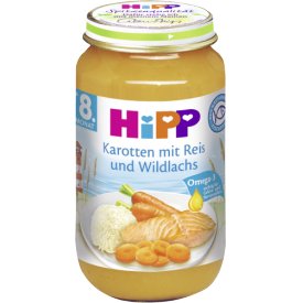 Hipp Karotten mit Reis und Wildlachs ab 8. Monat