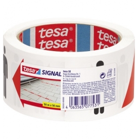 Tesa Signal Abstandstape 1.5m Abstand rot weiss 50mx50mm