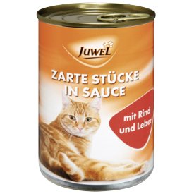 Juwel Katzenfutter Zarte Stücke in Sauce mit Rind und Leber