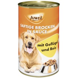 Juwel Hundefutter Saftige Brocken in Sauce mit Geflügel und Reis