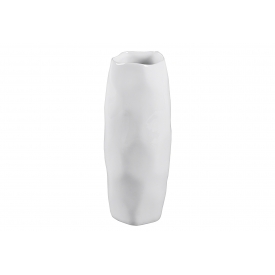 Vase Rivello Keramik 12x12x30cm weiß glasiert