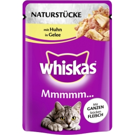 Whiskas Katzenfutter Mmmmm... Naturstücke mit  Huhn in Gelée