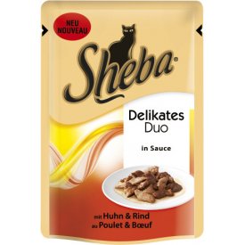 Sheba Katzenfutter Delikates Duo mit Huhn Rind in Sauce