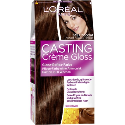 LOreal Paris Casting Creme Gloss Dauerhafte Haarfarbe Glanz-Reflex-Farbe Creme Gloss 535, Chocolat