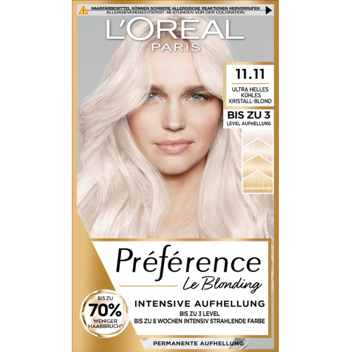 LOreal Paris Préférence Infinia Coloration Haarfarbe 11.11 Ultra Helles Kühles Kristall-Bl