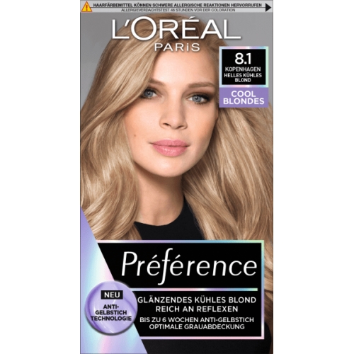 LOreal  Paris Préférence Haarfarbe Cool Blondes Kopenhagen 8.1