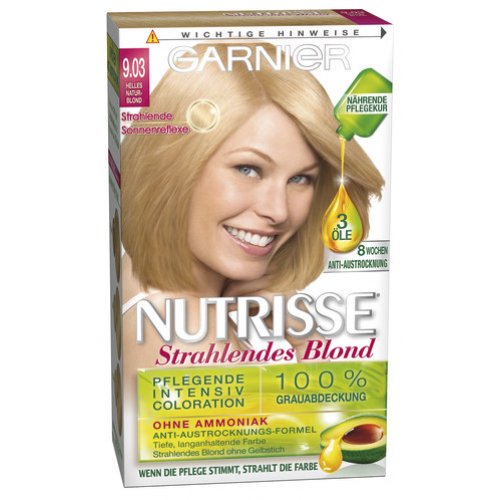 Garnier Dauerhafte Haarfabe Intensiv Coloration Nutrisse 9.03 helles Naturblond