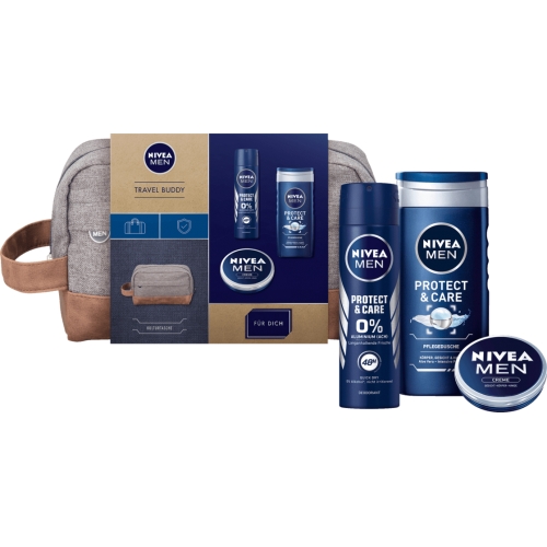 Nivea Men Geschenkpackung Pflegedusche, Deo, Creme, Kulturtasche