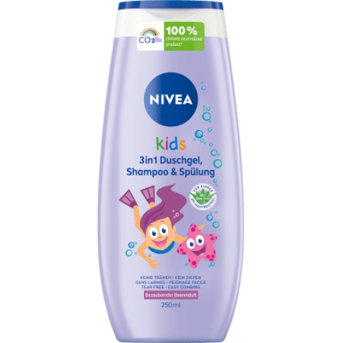 Nivea Kinder Duschgel & Shampoo & Spülung 3in1 Beerenduft